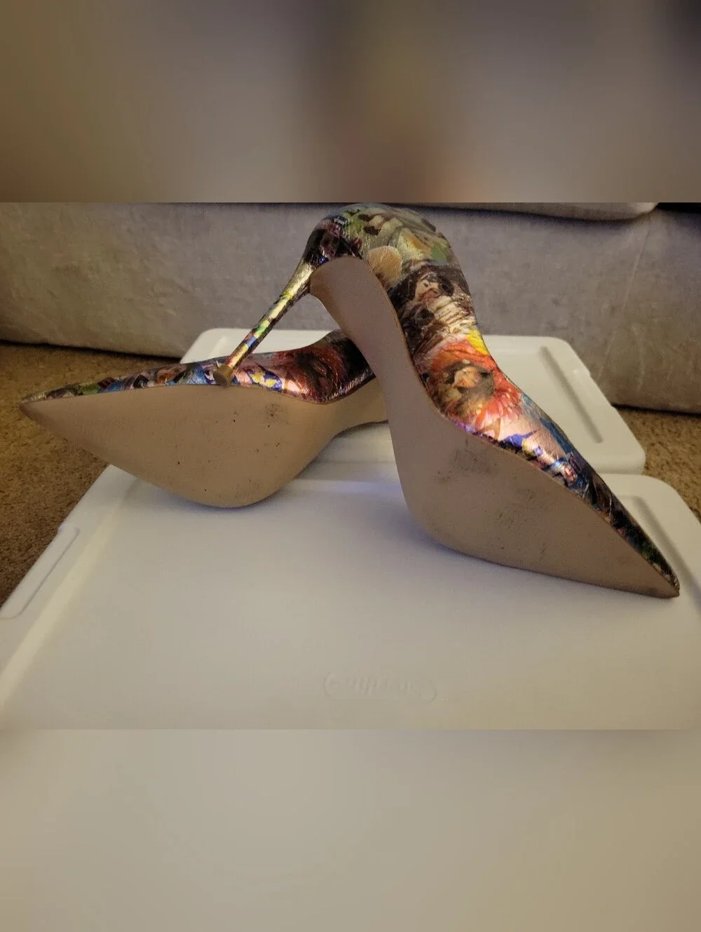 Steve Madden Multicolor Comic Print Pointed Toe Stiletto Pumps Size 8